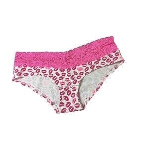 NWOT Victoria’s Secret Pink white & Pink Extra Low Rise Cheekster Sz S/P